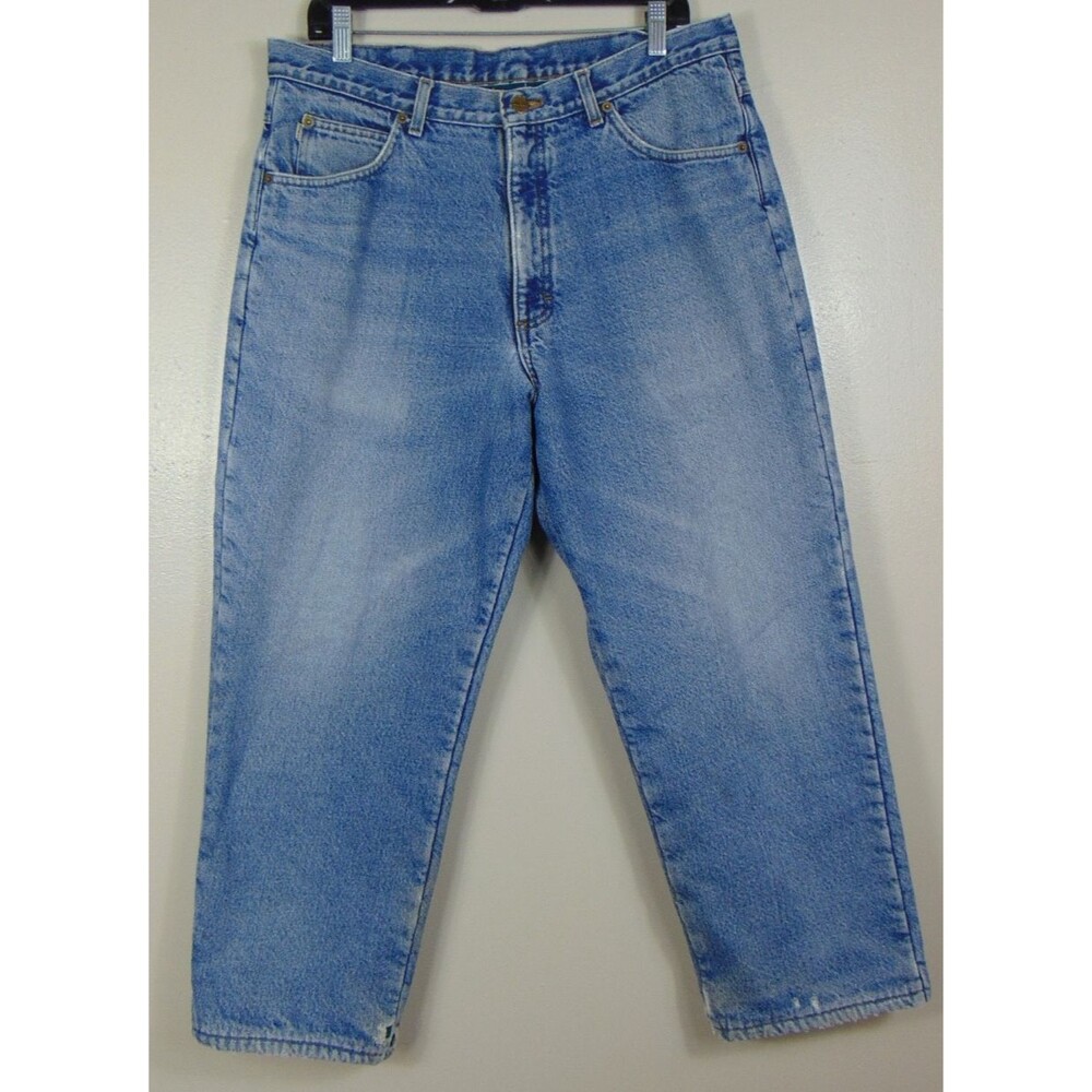 Vintage L.L. BEAN Jeans Double L Relaxed Fit Fleece Lined Denim Fit 34 x 26